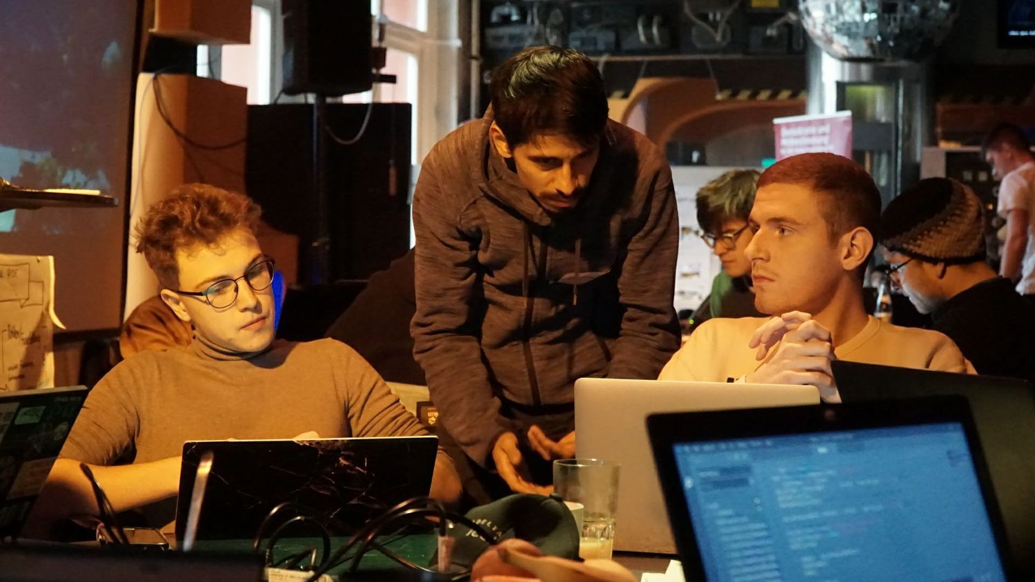 Team working on the project during the hackathon