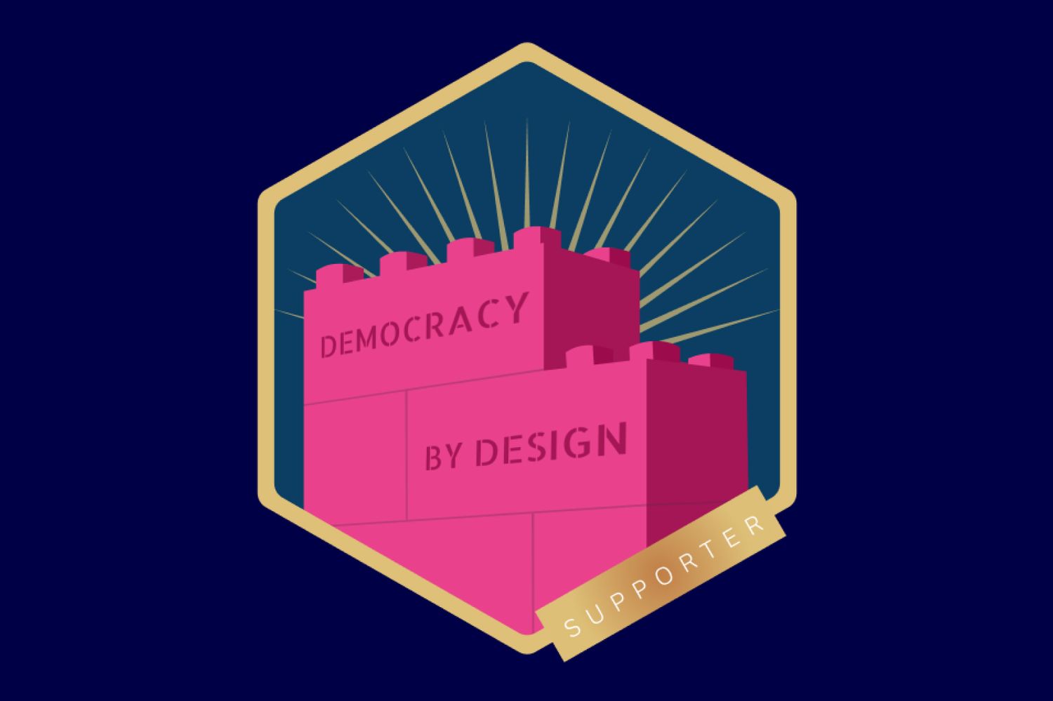 Abzeichen für Unterstützer von Democracy by Design