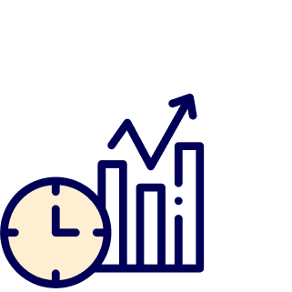 Time Watch and chart icon